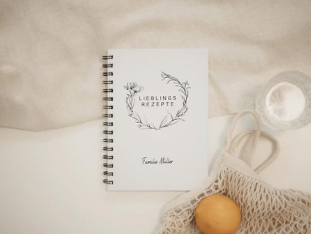 Rezeptbuch Hardcover Ringbuch oder Ringbuch mit transparenter Schutzdeckseite personalisiert Kochbuch zum Ausfüllen