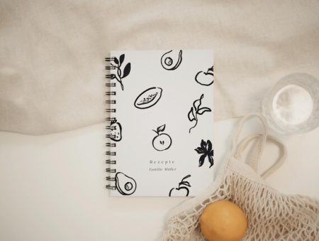 Rezeptbuch personalisiert Hardcover Ringbuch oder Ringbuch mit transparenter Schutzdeckseite DIN A5 Modern Art