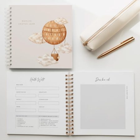 Babybuch mein 1. Lebensjahr | Personalisiert | Fotobuch | Geschenk zur Geburt | Babytagebuch, Babyalbum mein erstes Jahr zum Ausfüllen