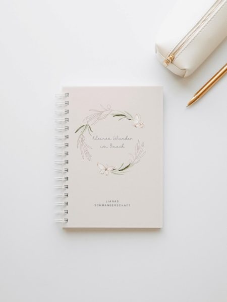 Schwangerschaft Tagebuch personalisiert – DIN A5 Hardcover Journal für werdende Mama -Mommy to Be Erinnerungsbuch - Buch für Schwangere